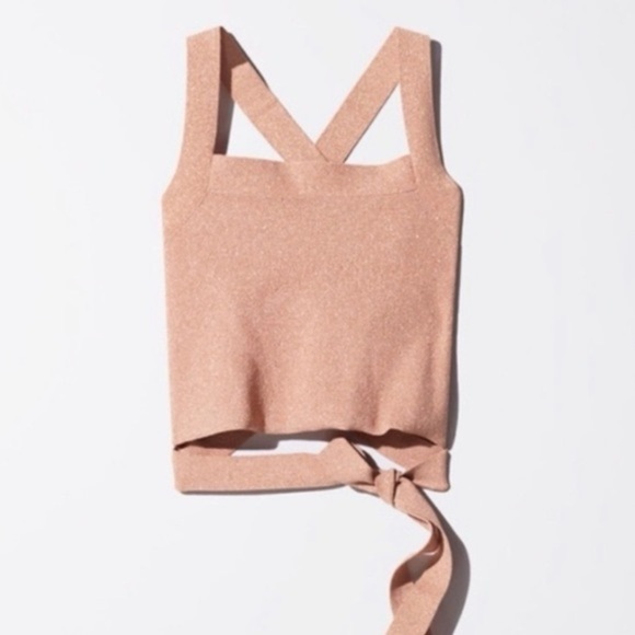 Aritzia Wilfred Cayenne Knit Open Back Crop Top - Picture 2 of 6